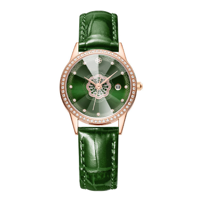 Mouvement Diamond Encrusted Watch de dames Diamond Studded Watches Leather Quartz