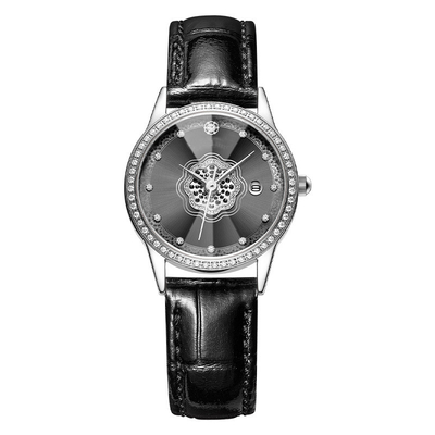 Mouvement Diamond Encrusted Watch de dames Diamond Studded Watches Leather Quartz
