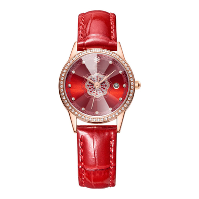 Mouvement Diamond Encrusted Watch de dames Diamond Studded Watches Leather Quartz