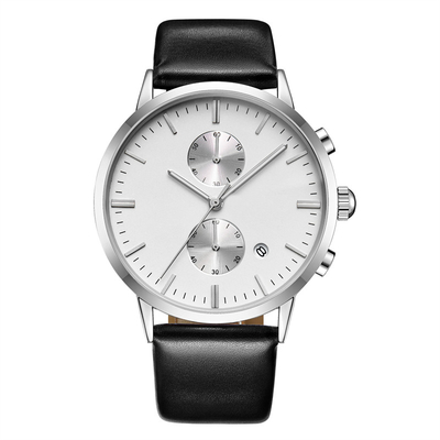 Montre noire de sports de Digital de mouvement occasionnel du quartz PE90 de montre de calendrier du chronographe des hommes