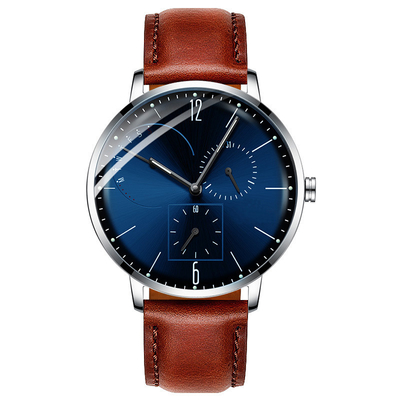 Montres en acier inoxydable de luxe pour hommes décontractés Boucle de bijoux Miroir en verre trempé minéral