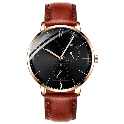 Montres en acier inoxydable de luxe pour hommes décontractés Boucle de bijoux Miroir en verre trempé minéral