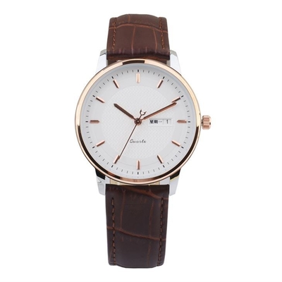 30 mètres imperméabilisent le boîtier en acier inoxydable de la montre 210mm de robe du bracelet en cuir des hommes