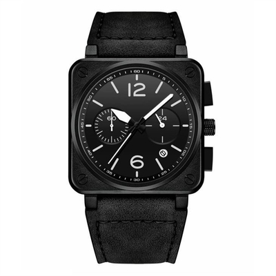 OEM 3ATM imperméable résistant à l'usure des montres multifonctionnelles des hommes en cuir véritables