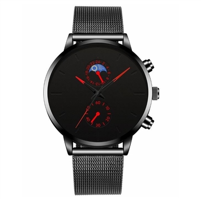 Mesh Watches occasionnel des hommes imperméables de la vie d'acier inoxydable Mesh Bracelet Watch 30m