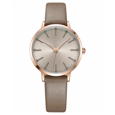Surface de luxe de Microfiber d'alliage de la montre-bracelet 14mm de quartz de femmes de bracelet en cuir