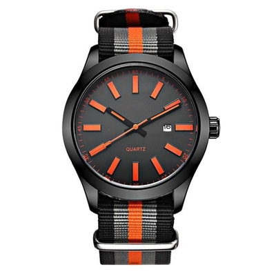 les sports analogues de montre-bracelet de 275mm de quartz des hommes en nylon de mouvement observent