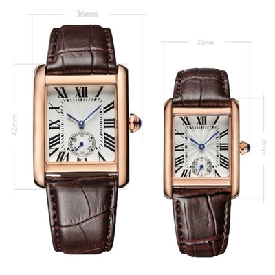 Montres carrées de cadran de montre de Pin Buckle Alloy Square Case pour des dames
