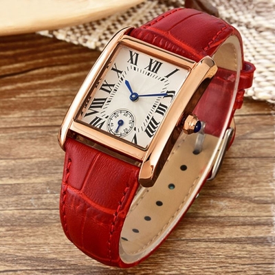 Montres carrées de cadran de montre de Pin Buckle Alloy Square Case pour des dames