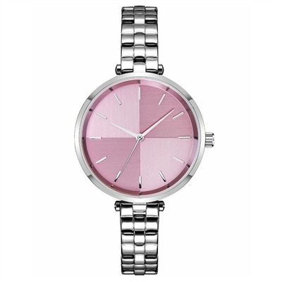 Miroir imperméable de plexiglass de mouvement de quartz de montre de l'acier inoxydable des femmes