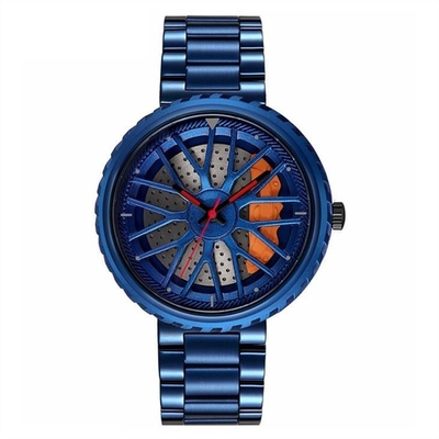 Montres du résistant à l'eau d'acier inoxydable de quartz des hommes posés bouleversés de montre-bracelet