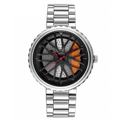 Montres du résistant à l'eau d'acier inoxydable de quartz des hommes posés bouleversés de montre-bracelet