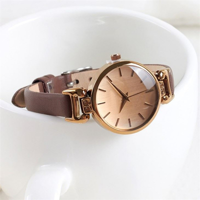 Le bracelet en cuir imperméable des dames 3ATM observe les montres femelles de bracelet en cuir de luxe