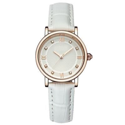 Mouvement en cuir Diamond Watch de quartz de montre de bande de classique imperméable de la vie