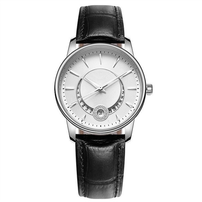 Copie en cuir LOGO With Calendar d'affichage d'indicateur de la montre-bracelet des femmes de mouvement de quartz