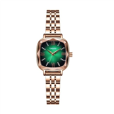 Cadran de rayon de soleil de fermoir de papillon de double-pression de montre de bracelet de l'acier inoxydable des femmes de place