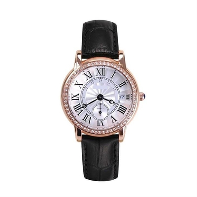 Miroir minéral renforcé par longueur de la montre de Digital des femmes de bracelet en cuir 210mm