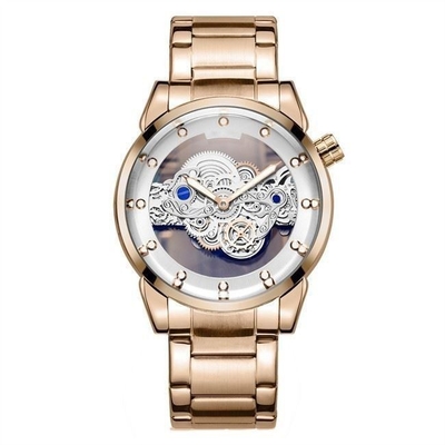Le squelette creux d'acier inoxydable observent les montres automatiques de luxe pour les hommes