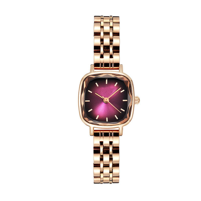 Montre-bracelet de luxe de quartz d'acier inoxydable de mode imperméable pour des femmes