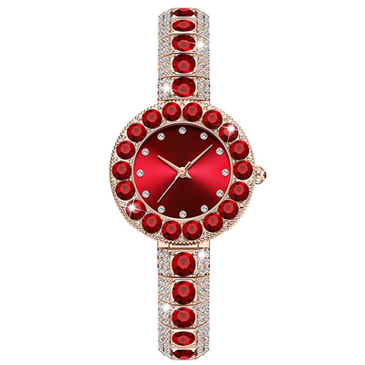 Façonnez aux femmes de luxe légères la montre-bracelet de quartz avec Diamond Waterproof
