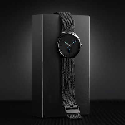 La montre-bracelet de quartz d'acier inoxydable d'affaires imperméabilisent la mode simple de la montre des hommes