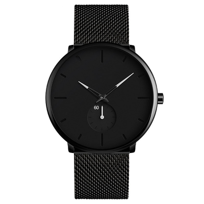 La montre-bracelet de quartz d'acier inoxydable d'affaires imperméabilisent la mode simple de la montre des hommes