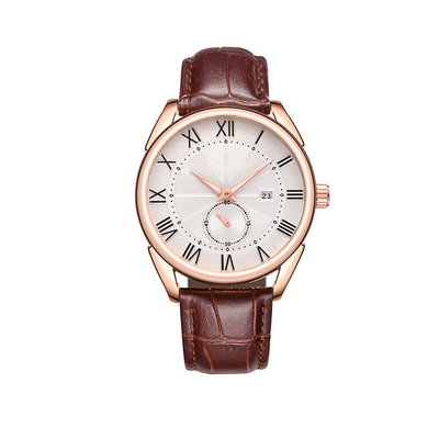 Les montres imperméables en cuir d'hommes de couleurs de mode de montre-bracelet de quartz de l'alliage 3atm