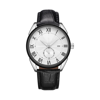 Les montres imperméables en cuir d'hommes de couleurs de mode de montre-bracelet de quartz de l'alliage 3atm
