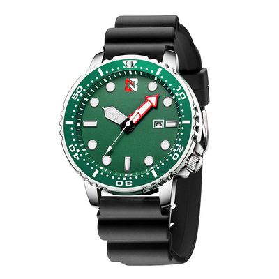 Montre occasionnelle de mode de Ghost de l'eau de vert de montre du quartz des hommes de sports
