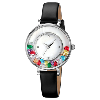 Montre à quartz tendance et élégante en alliage de montre gemme pour femme