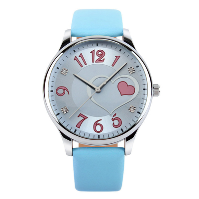 Montre à quartz à la mode pour filles en forme de cœur avec boucle déployante étanche avec sécurité