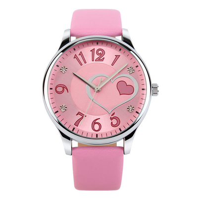 Montre à quartz à la mode pour filles en forme de cœur avec boucle déployante étanche avec sécurité