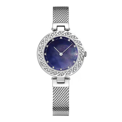 Perceuse Mesh Belt Ladies Watch de Diamond Fashion Wrist Watch Bezel