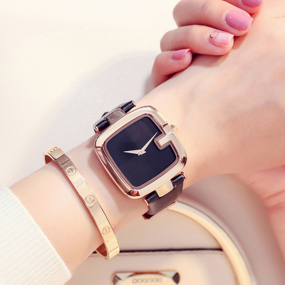 OEM 3atm imperméable de montre du quartz des petites femmes carrées de montre de fermoir de boucle