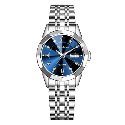 Montre lumineuse de calendrier de la montre des femmes imperméables suisses double pour des femmes