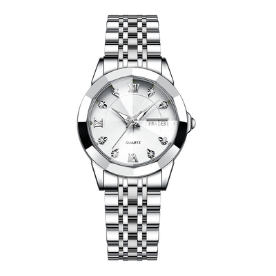 Montre lumineuse de calendrier de la montre des femmes imperméables suisses double pour des femmes