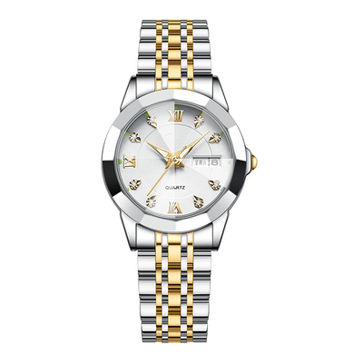 Montre lumineuse de calendrier de la montre des femmes imperméables suisses double pour des femmes