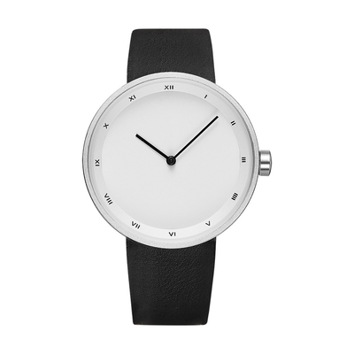Montre en cuir de courroie de montre ultra mince sans couture de quartz pour les hommes