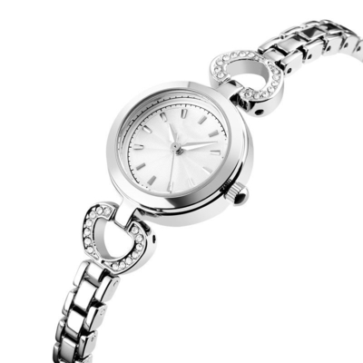 Montre-bracelet de meulage fine Diamond Encrusted Dial de quartz d'acier inoxydable