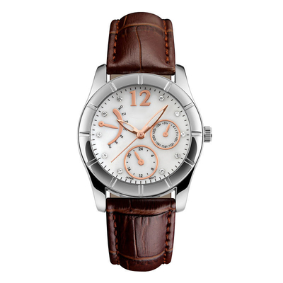 Type adapté aux besoins du client de fermoir de boucle de montre-bracelet de quartz d'acier inoxydable de service imperméable