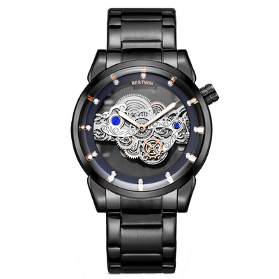 Montre-bracelet à quartz en acier inoxydable pour hommes, résistance à l'eau 3ATM