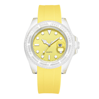 Montre-bracelet à quartz ronde en acier inoxydable avec cadran de couleurs Poids 95g
