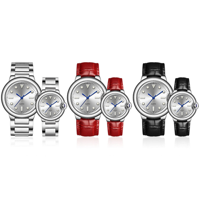 caisse de la montre-bracelet 10mm du quartz des couples de boucle de 20mm unisexe