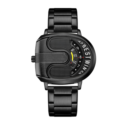 Couleurs montres en acier inoxydable à cadran avec technologie de mouvement au quartz