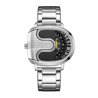 Couleurs montres en acier inoxydable à cadran avec technologie de mouvement au quartz