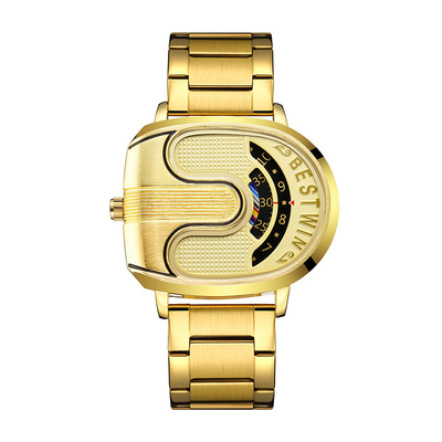 Couleurs montres en acier inoxydable à cadran avec technologie de mouvement au quartz