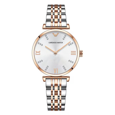 Montres de poignet en quartz en acier inoxydable pour femmes avec fonction d'affichage du temps