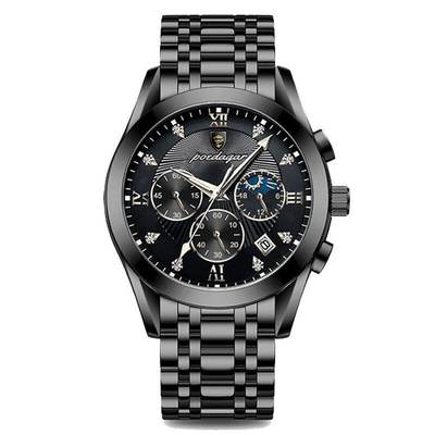 Montres de poignet en quartz en acier inoxydable avec diamètre de boîtier de 43 mm et mouvement en quartz