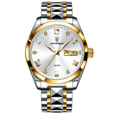 Montres de poignet en quartz en acier inoxydable avec épaisseur de boîtier 13 mm Longueur de bande 24 cm