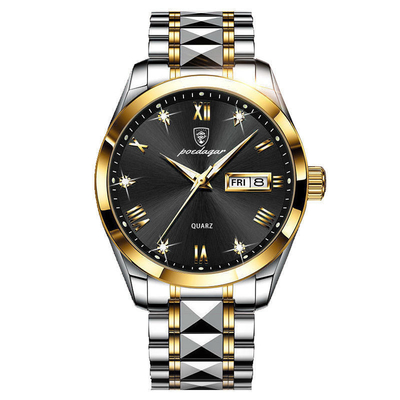Montres de poignet en quartz en acier inoxydable avec épaisseur de boîtier 13 mm Longueur de bande 24 cm